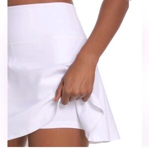 Beyond Yoga Skort Tie Breaker Circle Skirt High Waist Excellent White Size S